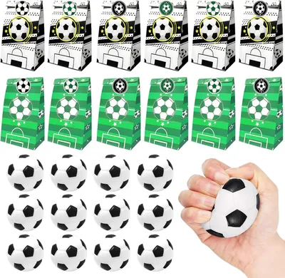 Productafbeelding van Partyartikelen voetbal - 24-delig - Kinderverjaardag - Mini-voetbal - Creatief cadeau voor kinderen