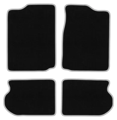 Produktbild von Fußmatten Velours Schwarz/Silber für Suzuki Vitara I 1988-1997 Set 4-tlg