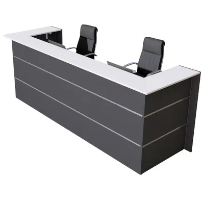 Produktbild von Kerkmann Empfangstheke BARI U-Form, anthrazit, weiß 300,0 x 95,0 x 108,0 cm