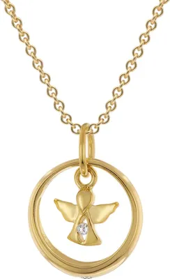trendor 28210 Taufring Mit Engel Gold 333 / 8K An Vergoldeter Silberkette 1