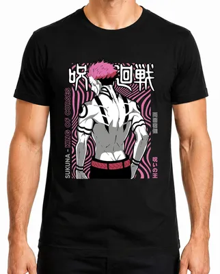 Obrázok produktu pre Sukuna Jujutsu Kaisen King of Curses Anime Aesthetics Villain Retro pánske tričko, čierna, M
