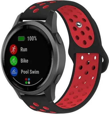Produktbild von Strap-it Garmin Vivoactive 4 Sportarmband - 45mm - Schwarz / Rot