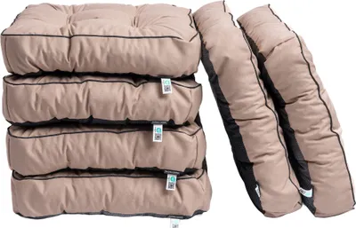 Produktbild von TexDeko® 6er Pack Loungekissen Gartenpolster für Rattanmöbel UV-Schutz & Wasserabweisend 60x80x12 cm (Taupe)