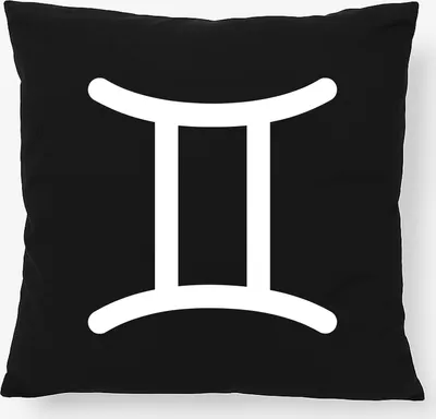 Produktbild von Huuraa Kissen Zwillinge Sternzeichen Zeichen 40x40cm mit Füllung Black Baumwolle Dekokissen Geschenkidee