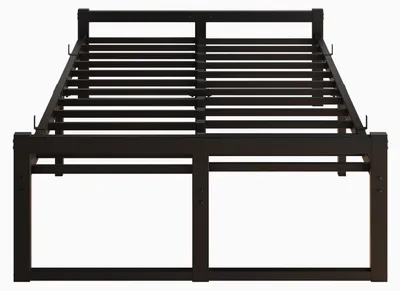 Productafbeelding van Metaalbed met lattenbodem, 120x200 cm, zwart, met opbergruimte, geschikt als gastenbed voor twee personen
