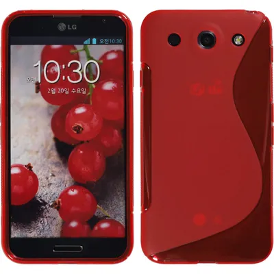 Produktbild von PhoneNatic Case kompatibel mit LG Optimus G Pro - rot Silikon Hülle S-Style + 2 Schutzfolien