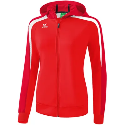 Produktbild von Erima Liga 2.0 Trainingsjacke Mit Kapuze Damen - Rot / Dunkelrot / Weiß  | Größe: 34