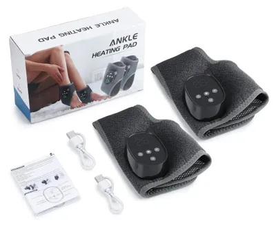 Produktbild von Beheiztes Knöchel-Massagegerät - Knöchelbandage - 2er-Pack - 4 Wärmestufen - 4 Modi - 4 Intensitäten - Kabellos, wiederaufladbar - USB-C