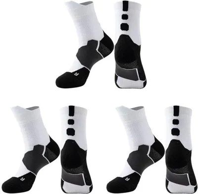 Produktbild von 3 Paar kurze Sportsocken - Größe 38–45 - Atmungsaktiv und schweißableitend - Für Fußball, Basketball, Rugby, Yoga, Walking und Laufen