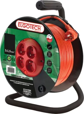 Zdjęcie produktu dla ELGOTECH Przedłużacz Bębnowy 50M OMY 3x1,5 4xGS Niezawodny 1 SZT
