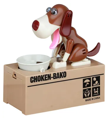 Imagen del producto de Hucha con forma de perro hambriento, con un diseño creativo