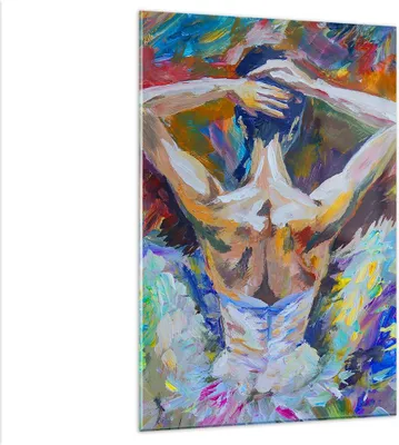 Produktbild von Bilder auf glas - Einteilig - Balletttänzer tanzen - 80x120cm - Glasbilder - Wandbilder - Bilder - zum Aufhängen bereit - Wanddekoration aus Glas - Glas Bilder - Wandbild auf Glas - GPA80x120-3503