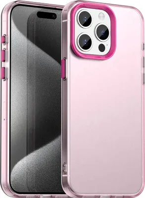 Produktbild von Handyhülle für iPhone 15 Pro Schlank Durchscheinend Matt Stoßfest Schutzhülle Rot