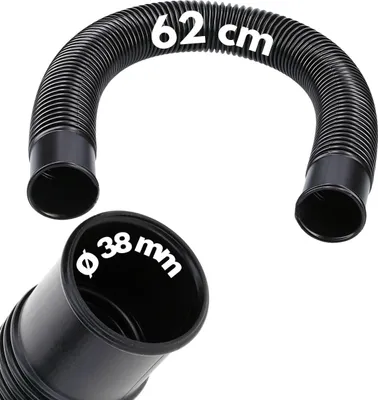 Zdjęcie produktu dla Kalitec wąż ciśnieniowy 38mm czarny 62cm długości I wąż ssąco-tłoczący I wąż przyłączeniowy 1 1/2 cala I wąż do pompy basenowej I krótka I elastyczna rura basenowa