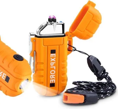 Produktbild von Wasserdichte USB-Anzünder mit Taschenlampe für Camping