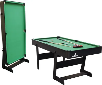 Produktbild von Cougar Hustle XL Billardtisch 6ft in Schwarz / grün | Pooltisch klappbar inkl. Zubehör | Tischbillard für Kinder und Erwachsene | Indoor Pool /