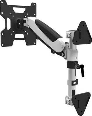 A monitor arm mount with a gas spring mechanism, shown against a white background.