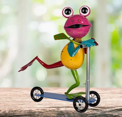 Produktbild von FORMANO Metall-Figur Frosch 46x 52 cm Gartenfigur Handbemalte Gartendeko Outdoor