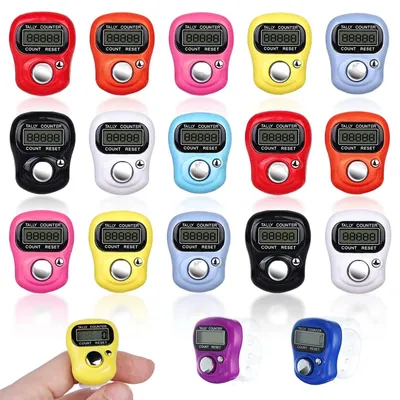 Produktbild von Digitaler Handzähler Fingerzähler Rundenzähler - 3,56 x 2,79 x 1,52 cm - Elektronisch - Schwarz - Für Sport und Besucherzählung