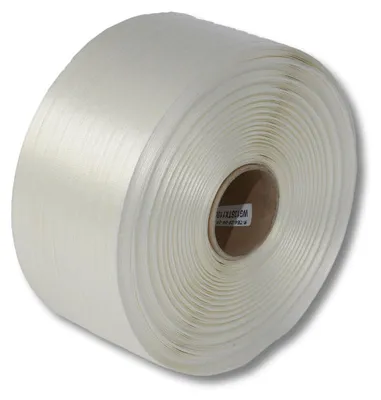 Produktbild von 1x Textilumreifungsband weiss Polyester 19 mm Breite Extra Stark 500 meter Rolle