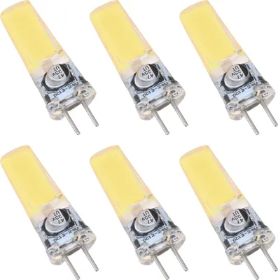 Imagen del producto de 6 bombillas GY6.35 de 5W, tecnología COB, 500 lúmenes, bombillas de silicona para techo, ideales para salones, color blanco frío