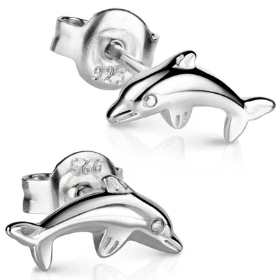 Produktbild von MATERIA by Matthias Wagner Delphin Mädchen Ohrstecker - 925 Silber Damen Ohrringe Delfin SO-488
