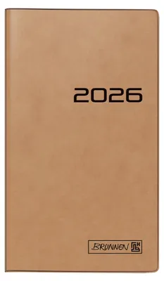 Produktbild von Taschenkalender 758 8,7x15,3cm 1 Woche/Seite Karton braun 2026.