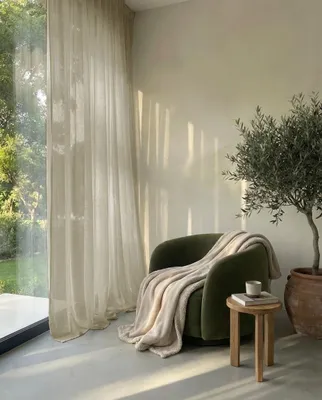 Produktbild von Gardine Aura Voile Transparent HOOMstyle 140x270cm - Kräuselband - Sand