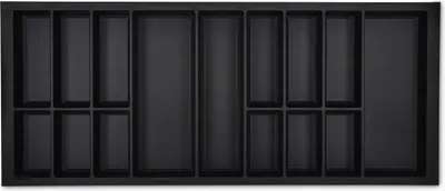 Produktbild von ORGA-BOX VII Design Besteckeinsatz schwarz 1126 x 474 mm Besteckaufbewahrung für Veriset Warendorf Küchen uvm. mit 120er Korpus