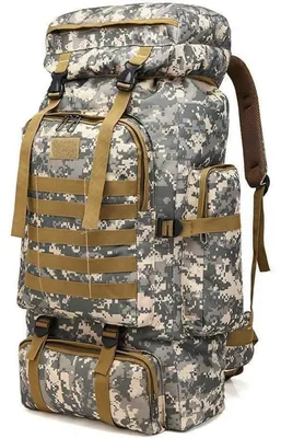 Immagine prodotto di Zaino da trekking grande, da 60-80 litri, impermeabile, per uomo e donna – zaino da viaggio, zaino da trekking, motivo camouflage urbano