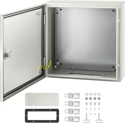 Productafbeelding van NEMA stalen behuizing, 16 x 16 x 6 inch, NEMA 4X stalen elektrische doos, IP66: waterdicht en stofbestendig, elektrische aansluitdoos voor binnen- en buitengebruik, met montageplaat