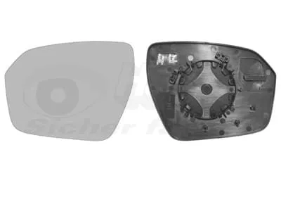 Produktbild von VAN WEZEL Spiegelglas Außenspiegel Links für LAND ROVER Range Rover Evoque (L538) Konvex Beheizbar 0251837