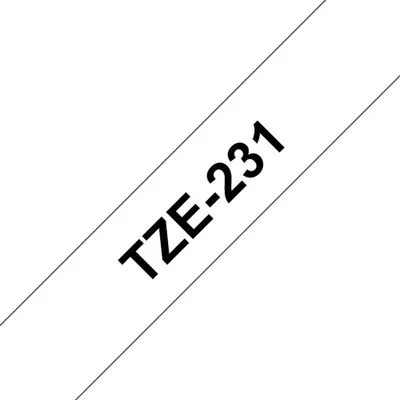 Image de Brother TZe-231 Ruban laminé pour P-Touch (12 mm, noir sur blanc)