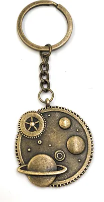 Produktbild von Onwomania Schlüsselanhänger Planet System Universum Sterne Bronze Metall Anhänger Charm