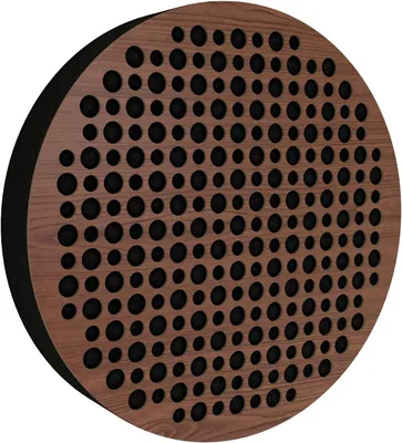 Productafbeelding van Set van 6 wandpanelen | Akoestische panelen voor aan de muur | Geluidsabsorberende en decoratieve houten panelen voor het verminderen van nagalm | [CIRCLES | Walnoot]