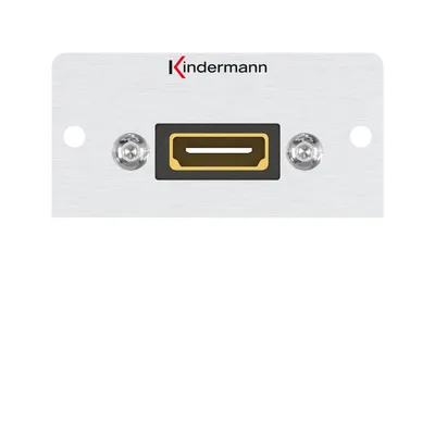 Produktbild von Kindermann HDMI mit Kabelpeitsche Buchse/ Stecker 1 m Länge Halbblende 50 x 50 mm