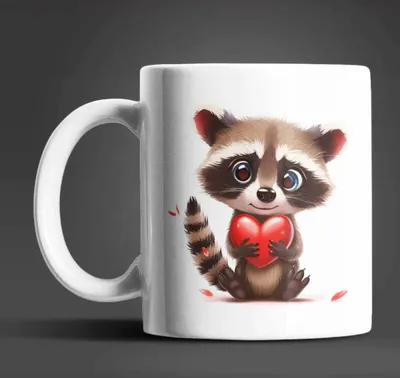 Produktbild von Waschbär I Love You Valentinstag Kaffeetasse Teetasse Tasse Geschenkidee – 4997156-Waschbar-02
