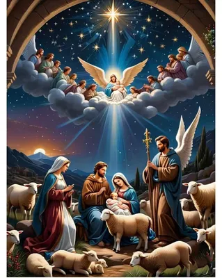 Diamond Painting 40x50 cm Jesus Maria Krippe