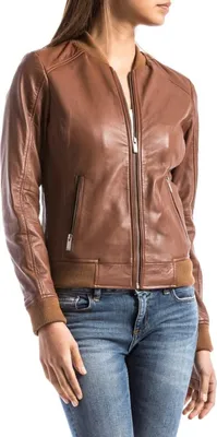 Immagine prodotto di Giacca di pelle blu Wellford Benoue marrone da donna S