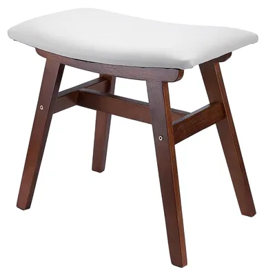 Image de Tabouret de maquillage en bois avec revêtement en microfibre