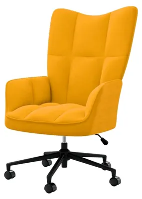 Produktbild von Relaxsessel mit Rückenlehne, Einzelsessel für Wohnzimmer und Schlafzimmer, Senfgelb Samt