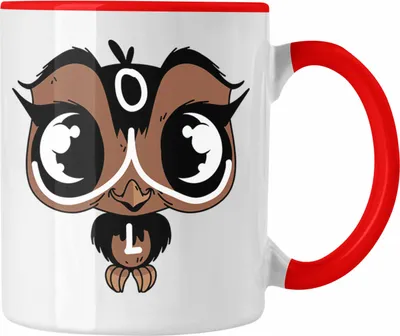 Produktbild von Trendation - Eulen Tasse Geschenk für Eulenliebhaber (Rot)