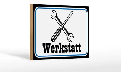 Produktbild von Holzschild Spruch 18x12cm Werkstatt Reparatur