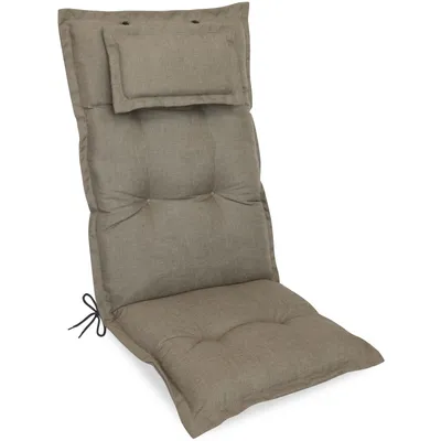 Produktbild von Herlag Hochlehner-Stuhlauflage AVA Sun-Guard 123x50x9cm Taupe Polster für Gartenstuhl extra dick Kopfpolster UV- & Fleckschutz