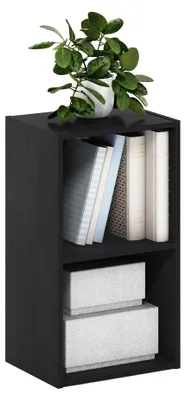 Produktbild von Furinno PASIR 2-stöckiges offenes Bücherregal, Schwarzholz