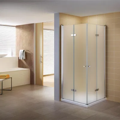 Produktbild von i-flair Falttür Duschkabine 90x75x190 cm aus satiniertem 6 mm Sicherheitsglas - DK99