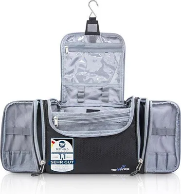 Produktbild von Famanu Kosmetiktasche mit großem Volumen - Schwarz