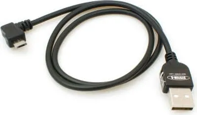 Produktbild von System-S Micro USB 2.0 Kabbel gewinkelt 90 grad Winkelstecker (links/male) Datenkabel und Ladekabel 50 cm