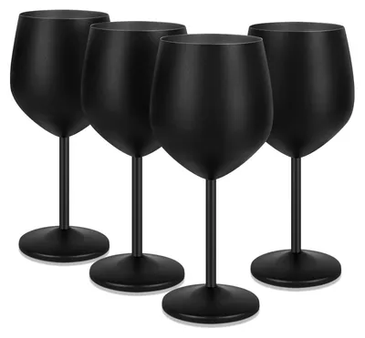 Zdjęcie produktu dla Solidchoice - Elegancki zestaw czterech kieliszków do wina ze stali nierdzewnej