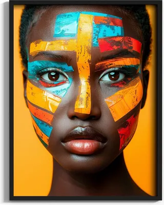 Produktbild von Modernes Bild auf Kunstleder „Frau der Erde U11“  60x80, Zertifikat, Alurahmen